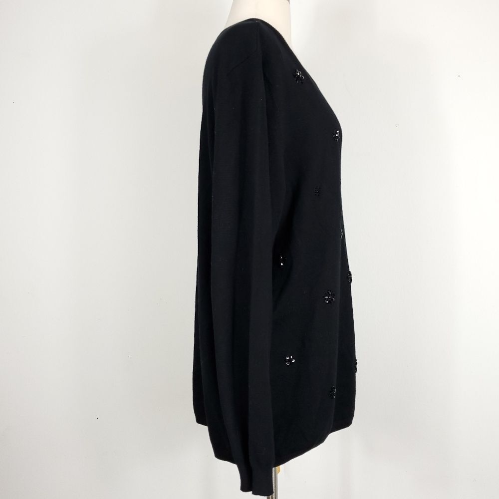Ruby Rd Jewelled Rayon black Sweater pullover long sleeves plus size 1X - Picture 3 of 8